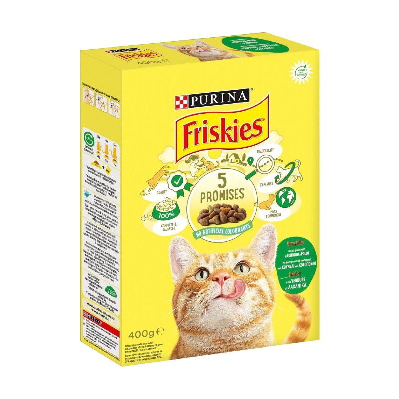 FRISKIES γατοτροφή κροκέτα με κουνέλι, κοτόπουλο και λαχανικά 400gr – Ξηρά Τροφή Γάτας