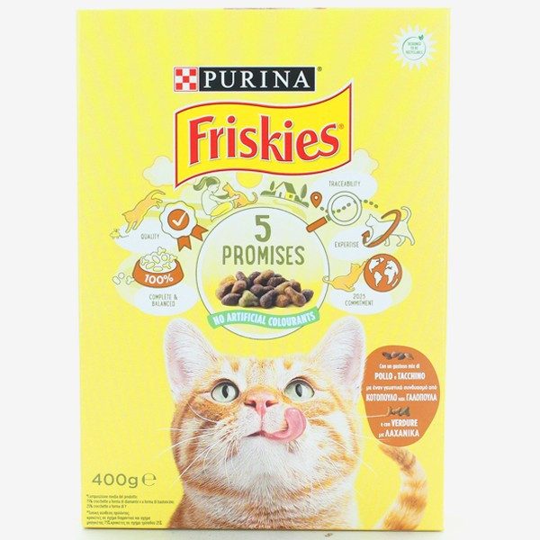 FRISKIES γατοτροφή κροκέτα με κοτόπουλο 400gr – Ξηρά Τροφή Γάτας