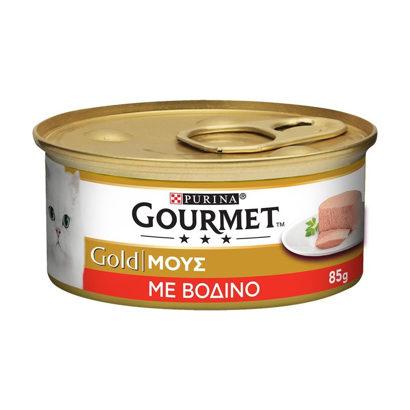PURINA Gourmet gold γατοτροφή μους βοδινό 85gr – Υγρή Τροφή Γάτας