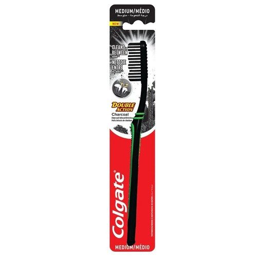 COLGATE οδοντόβουρτσα Double Action Charcoal μέτρια 1τεμ – Οδοντόβουρτσες Απλές