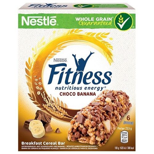 NESTLE μπάρες δημητριακών fitness με σοκολάτα και μπανάνα 6x23,5gr