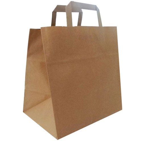 Τσάντα χάρτινη κραφτ καφέ με χερούλι 26x14x29cm 250τεμ – MrPanda – Σακούλες (Χονδρική)