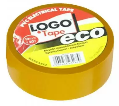LOGO tape eco μονωτική ταινία κίτρινη 19mm x 18,3m – Μονωτικές Ταινίες
