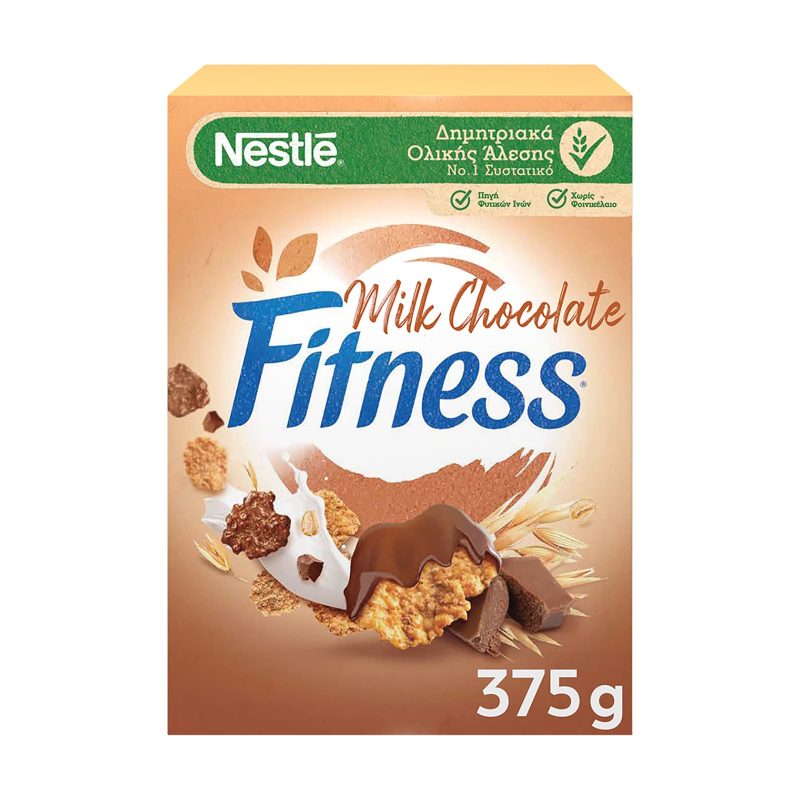 NESTLE δημητριακά fitness με σοκολάτα γάλακτος 375gr