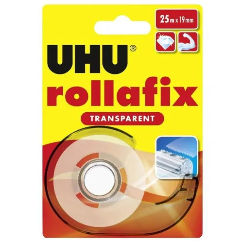 UHU κόλλα rollafix διαφανές με βάση 19x25mm – Σελοτέιπ