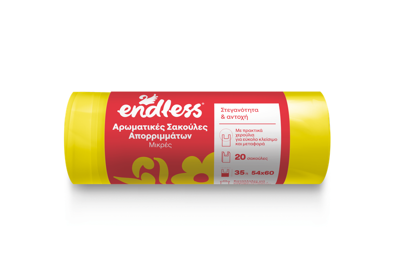 ENDLESS σακούλες απορριμμάτων αρωματικές, μικρές με χερούλια 54x60cm 20τεμ