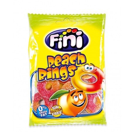 FINI ζελεδάκια peach rings 100gr – Καραμέλες, Γλειφιτζούρια και Τσίχλες
