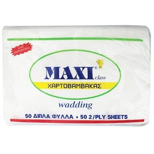 MAXI χαρτοβάμβακας 2Φ λευκός 50τεμ – Χειρουργικά Είδη