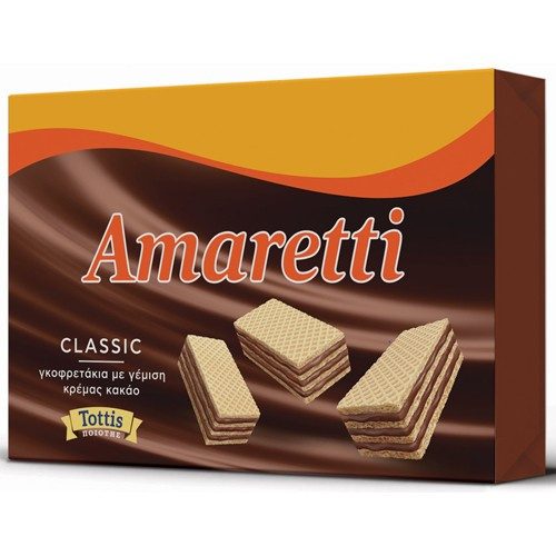 TOTTIS Amaretti γκοφρέτα με γέμιση κρέμα κακάο 12x68gr – Σοκολάτες