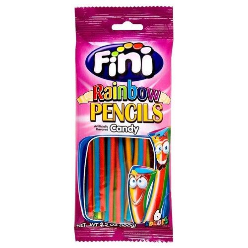 FINI ζελεδάκια rainbow pencils 80gr – Καραμέλες, Γλειφιτζούρια και Τσίχλες