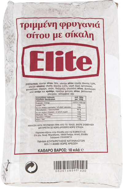 ELITE φρυγανιά τριμμένη σίτου με σίκαλη 10kg – Αρτοσκευάσματα