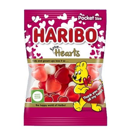 HARIBO ζελεδάκια love hearts 100gr – Καραμέλες, Γλειφιτζούρια και Τσίχλες