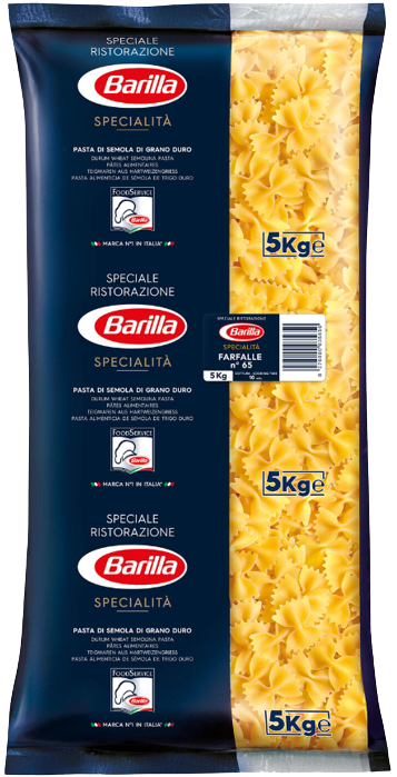 BARILLA ζυμαρικά για επαγγελματίες Farfalle No65 5kg