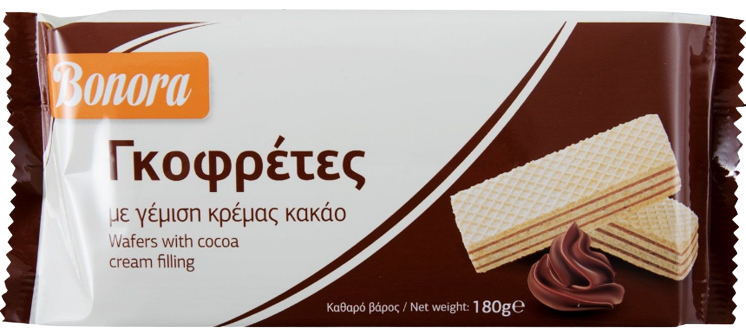 BONORA γκοφρέτα με κρέμα κακάο 180gr – Σοκολάτες