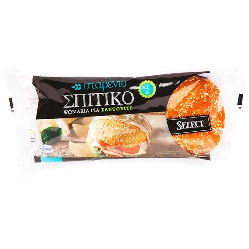 SELECT ψωμάκι burger με σουσάμι σταρένιο 4τεμ 295gr – Αρτοσκευάσματα