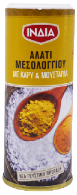 ΙΝΔΙΑ αλάτι μεσολογγίου με κάρυ και μουστάρδα 70gr – Ινδία