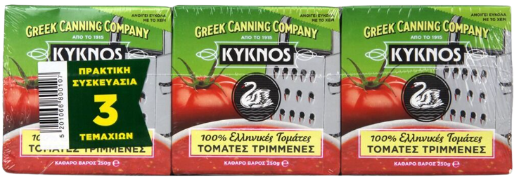 ΚΥΚΝΟΣ τομάτες τριμμένες σε χάρτινο 3x250gr – Κύκνος – Σάλτσες και Dressings