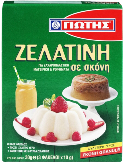 ΓΙΩΤΗΣ ζελατίνη σε σκόνη 3x10gr – Γιώτης – Υλικά Μαγειρικής