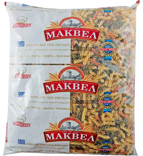 ΜΑΚΒΕΛ ζυμαρικά βίδες τρικολόρε 3kg – Μάκβελ