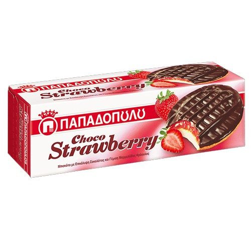 ΠΑΠΑΔΟΠΟΥΛΟΥ μπισκότα choco strawberry με φράουλα 150gr – Παπαδοπούλου