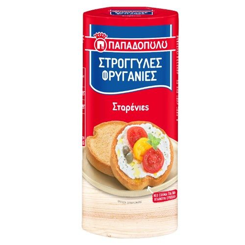 ΠΑΠΑΔΟΠΟΥΛΟΥ φρυγανιές στρόγγυλες σταρένιες 125gr – Παπαδοπούλου – Αρτοσκευάσματα