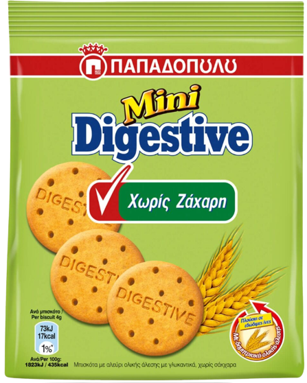ΠΑΠΑΔΟΠΟΥΛΟΥ μπισκότα digestive mini χωρίς ζάχαρη 70gr – Παπαδοπούλου