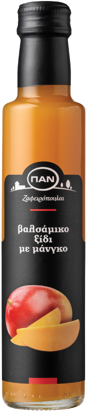 ΠΑΝ ΖΑΦΕΙΡΟΠΟΥΛΟΣ ξύδι βαλσάμικο με μάνγκο 250ml – Οξοποιία Ζαφειρόπουλος – Ξίδι