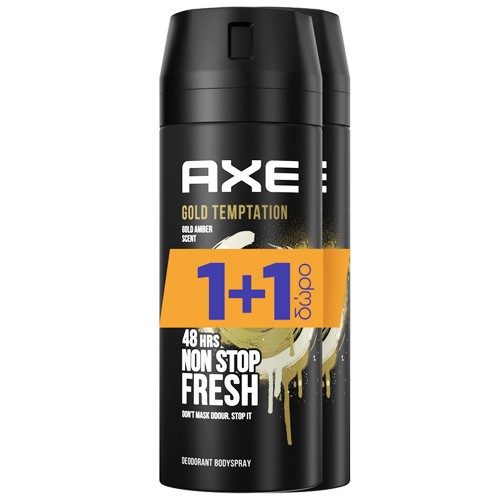 AXE αποσμητικό σώματος spray Gold Temptation 2x150ml – Αποσμητικά