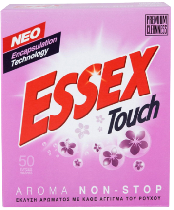 ESSEX σκόνη πλυντηρίου ρούχων Touch 50μεζ 2,40kg – Απορρυπαντικά Ρούχων