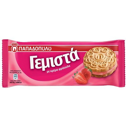 ΠΑΠΑΔΟΠΟΥΛΟΥ μπισκότα γεμιστά με φράουλα 58gr – Παπαδοπούλου