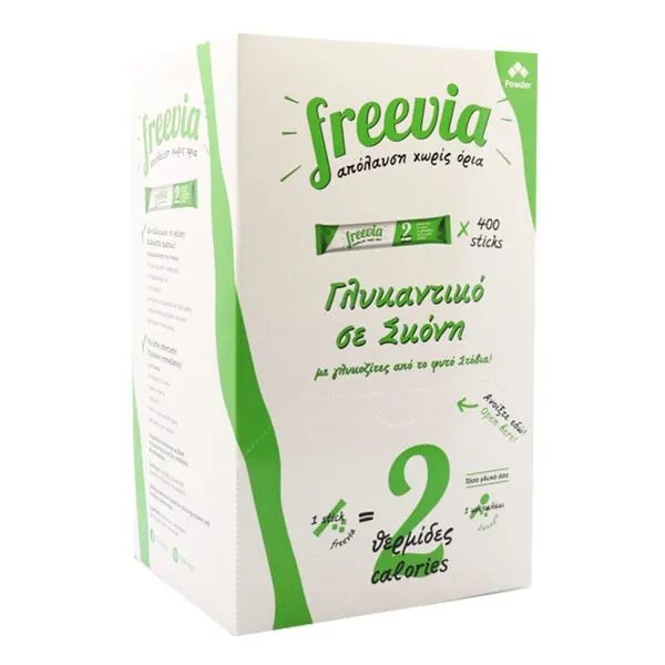 FREEVIA γλυκαντικό με στέβια σε sticks 400τεμ – Ζάχαρη και Υποκατάστατα