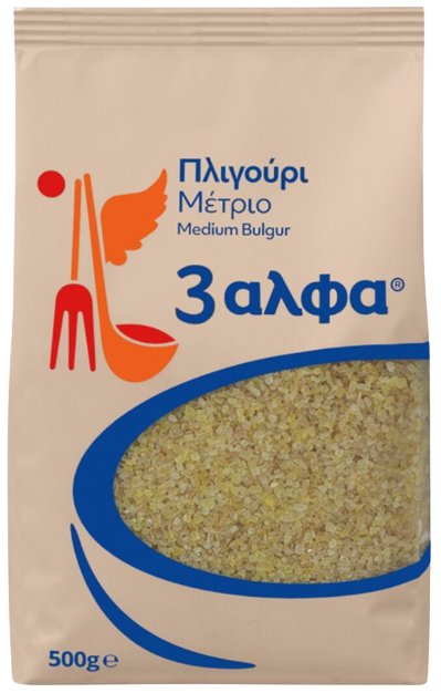3ΑΛΦΑ πλιγούρι μέτριο 500gr – 3 Άλφα – Ζυμαρικά