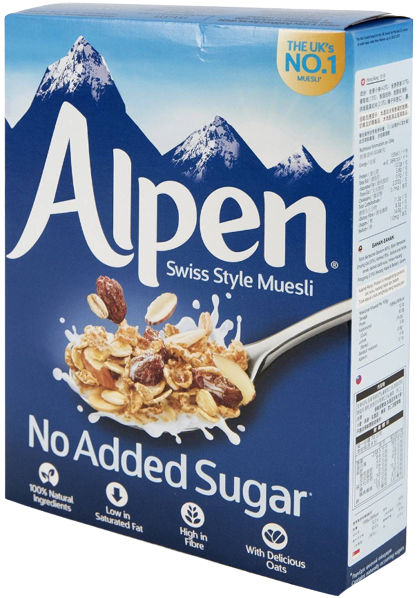 ALPEN μούσλι δημητριακά χωρίς προσθήκη ζάχαρης 560gr