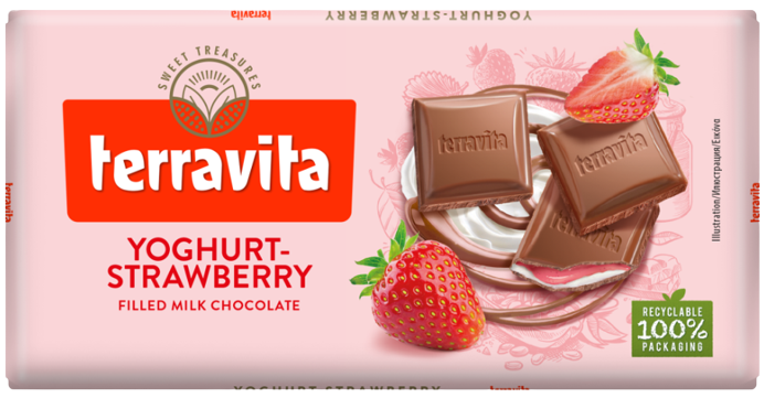 TERRAVITA σοκολάτα yoghurt-strawberry 100gr – Σοκολάτες