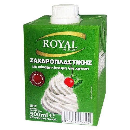 ROYAL φυτική κρέμα για σαντιγύ 26% 500ml – Επικαλύψεις / Toppings Ζαχαροπλαστικής