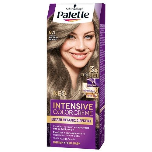 SCHWARZKOPF Palette intensive color creme 8,1 ξανθό ανοιχτό σαντρέ 50ml – Βαφές Μαλλιών