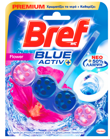 BREF μπλοκ WC Blue Activ+ Floral 51ml – Καθαριστικά Μπάνιου