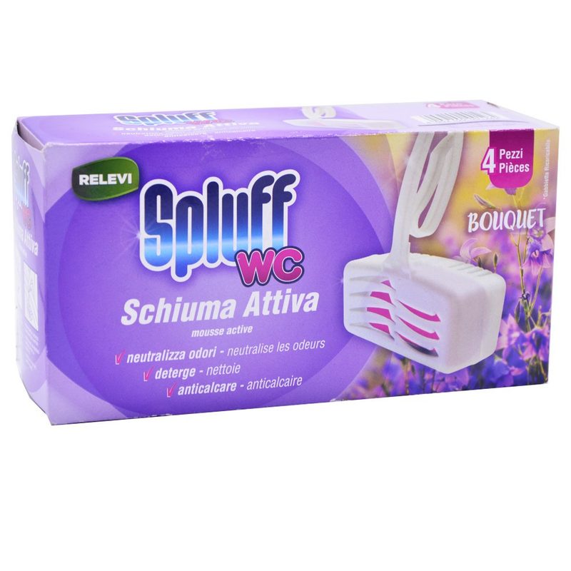 RELEVI Spluff wc block λεκάνης blouquet 4x33gr – Granforte – Καθαριστικά Μπάνιου
