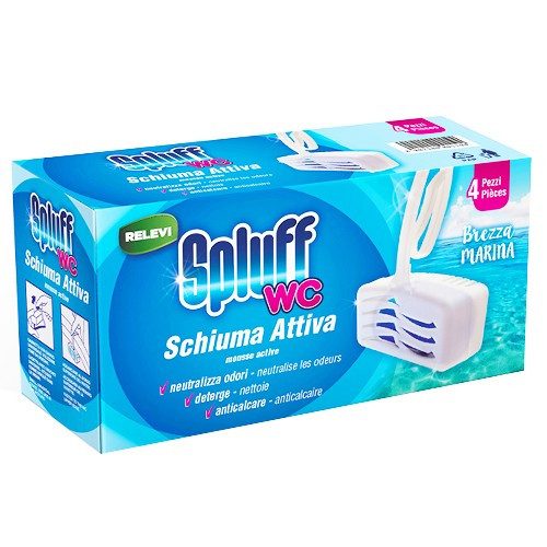 RELEVI Spluff wc block λεκάνης ocean 4x33gr – Granforte – Καθαριστικά Μπάνιου