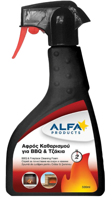 ALFA καθαριστικό για BBQ και τζάκια σε αφρό 500ml – Alfa Products – Καθαριστικά Τζακιού