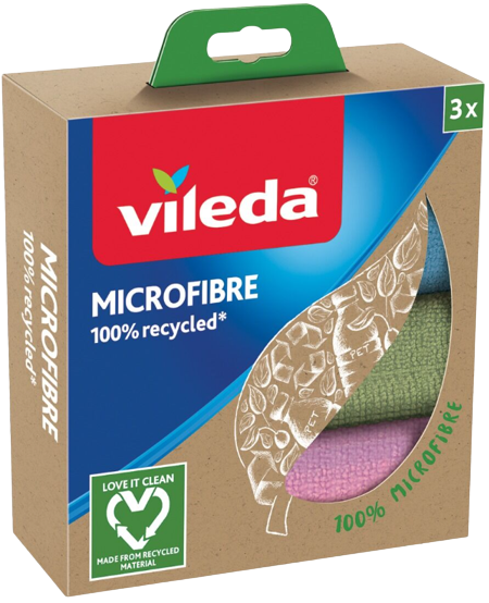 VILEDA πανιά καθαρισμού μικροϊνών recycled 3τεμ – Πανάκια Καθαρισμού