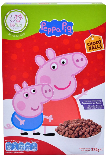 KIDS VALLEY δημητριακά peppa pig choco balls 375gr