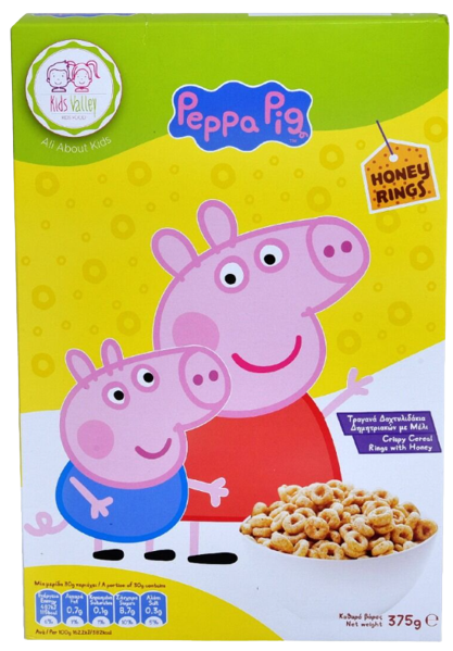 KIDS VALLEY δημητριακά peppa pig honey rings 375gr