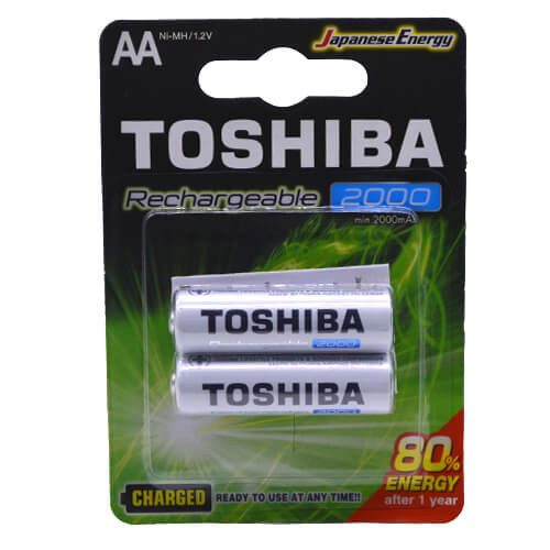 TOSHIBA μπαταρία ΑΑ επαναφορτιζόμενη 2000mah 2τεμ – Επαναφορτιζόμενες Μπαταρίες