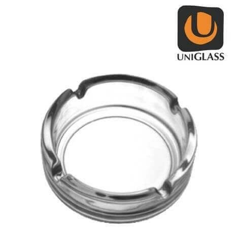 UNIGLASS σταχτοδοχείο γυάλινο διάφανο selena 105mm 24τεμ 60055 – Σταχτοδοχεία