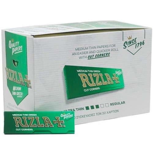 RIZLA τσιγαρόχαρτο πράσινο 100x50φ – Χαρτάκια Στριφτού