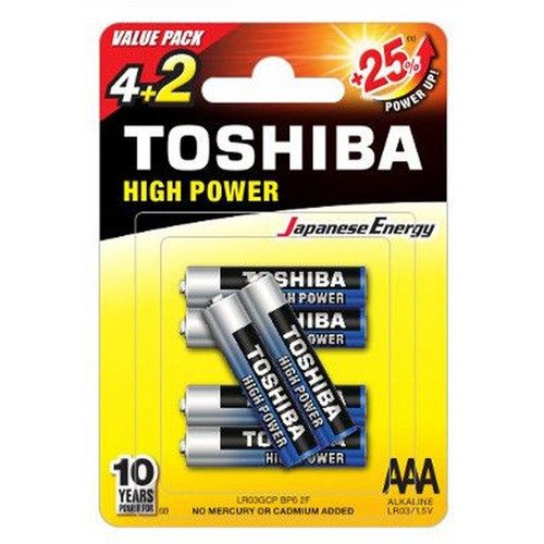 TOSHIBA μπαταρία αλκαλικές AAA 6τεμ – Αλκαλικές Μπαταρίες
