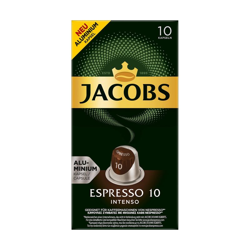 JACOBS κάψουλες espresso No10 intenso 10τεμ – Κάψουλες Καφέ και Ροφημάτων