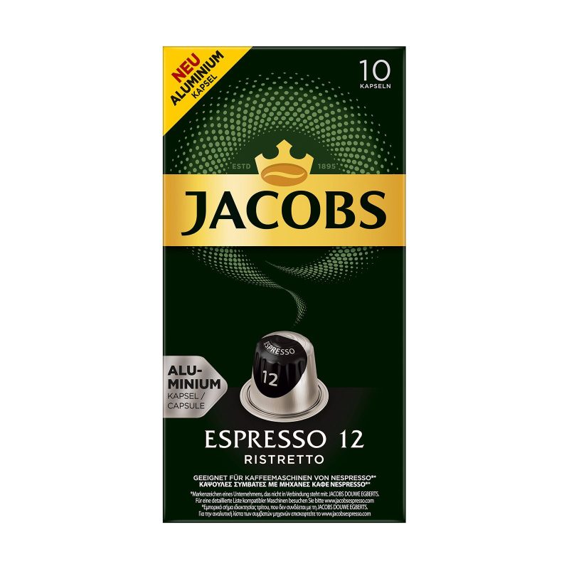 JACOBS κάψουλες espresso No12 ristretto 10τεμ – Κάψουλες Καφέ και Ροφημάτων