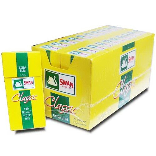 SWAN φιλτράκια classic extra slim κίτρινα 5,7mm 20x120τεμ – Φιλτράκια Στριφτού